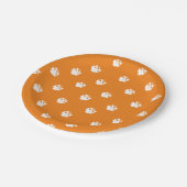 ハロウィーンスカル模様オレンジ白 ペーパープレート (アングル)