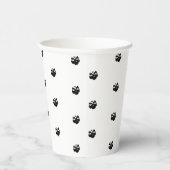 ハロウィーンスカル白黒パターンパーティー 紙コップ (右)