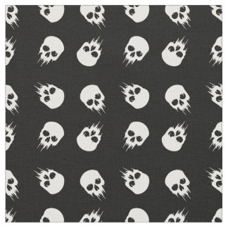 ハロウィーンスカル白黒骨格 ファブリック