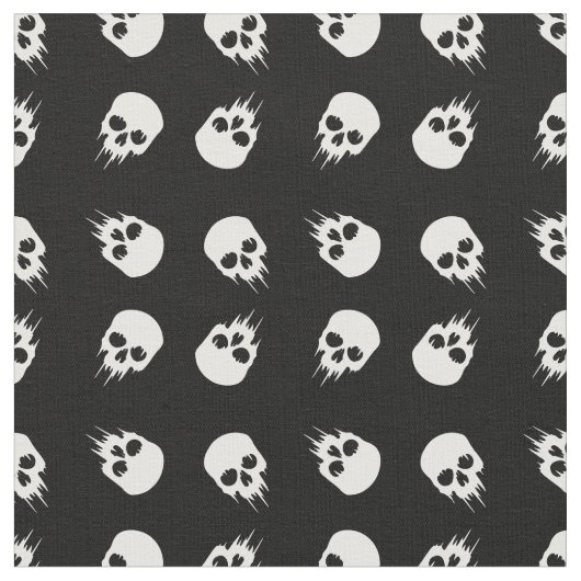 ハロウィーンスカル白黒骨格 ファブリック (クローズアップ)