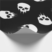 ハロウィーンスカル白黒骨格 ラッピングペーパー (角)