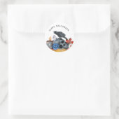 ハロウィーンスカル眼球水彩 ラウンドシール (バッグ)