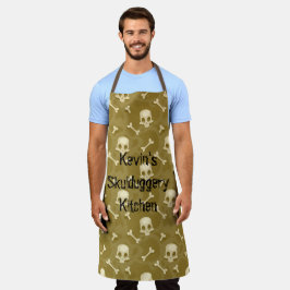 ハロウィーンスカル編集可能な名前 エプロン