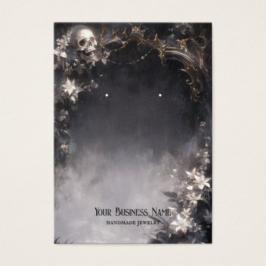 ハロウィーンスカル花イヤリングディスプレイカード (正面)