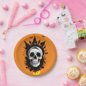 ハロウィーンスカル ペーパープレート (パーティー)