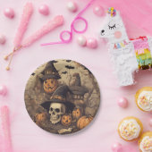 ハロウィーンスカル ペーパープレート (パーティー)