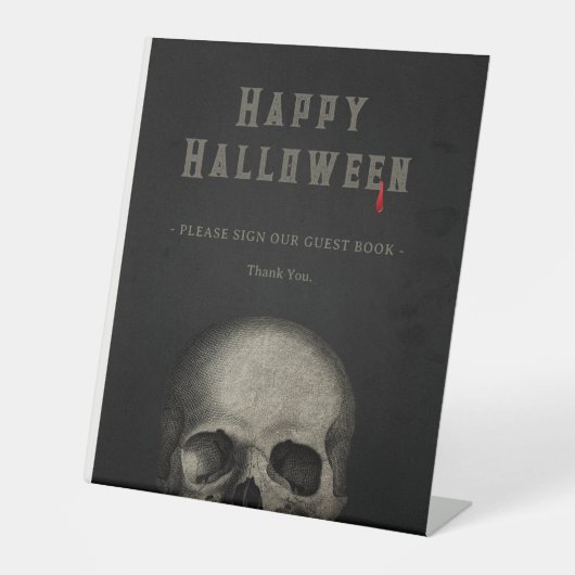 ハロウィーンスカル 台座サイン (正面)