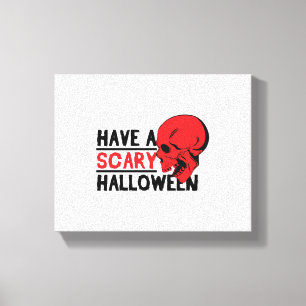ハロウィーンスカル – 怖いハロウィーンを持つ キャンバスプリント