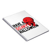 ハロウィーンスカル – 怖いハロウィーンを持つ ノートブック (右側)