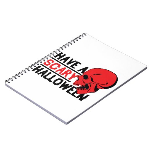 ハロウィーンスカル – 怖いハロウィーンを持つ ノートブック (左側)