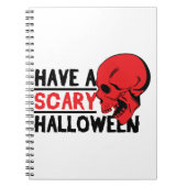 ハロウィーンスカル – 怖いハロウィーンを持つ ノートブック (正面)