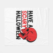 ハロウィーンスカル – 怖いハロウィーンを持つ フリースブランケット (正面(横))