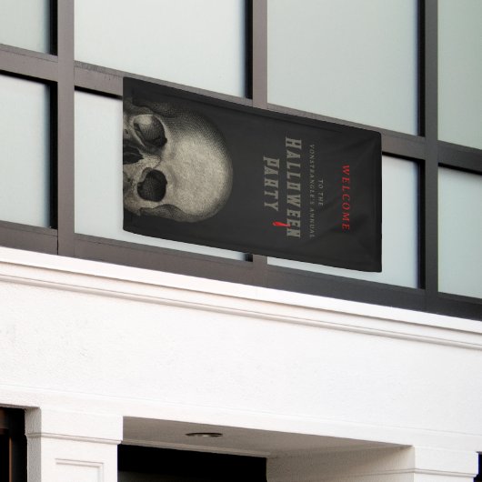 ハロウィーンスカル 横断幕 (ビルの外側)