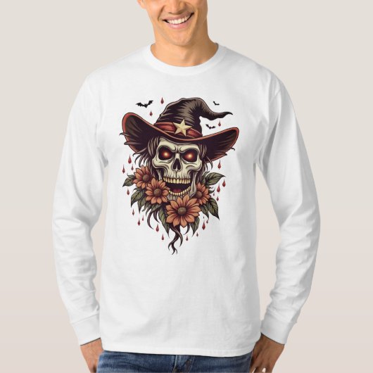 ハロウィーンスカル Tシャツ (正面)