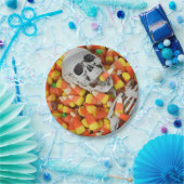 ハロウィーンスカルnキャンディーコーン ペーパープレート (パーティー)