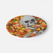 ハロウィーンスカルnキャンディーコーン ペーパープレート (アングル)