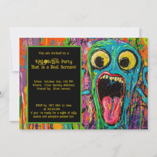 ハロウィーンスクリームオラマパーティー 招待状 (正面)