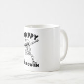 ハロウィーンスケルトンとカボチャ – ハッピーハローウィン コーヒーマグカップ (正面右)