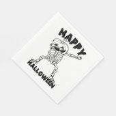 ハロウィーンスケルトンとカボチャ – ハッピーハローウィン スタンダードランチョンナプキン (角)
