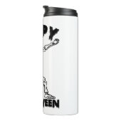 ハロウィーンスケルトンとカボチャ – ハッピーハローウィン タンブラー (回転右)