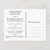 ハロウィーンスケルトンとハートマッチング日付の保存 案内ポストカード (裏面)