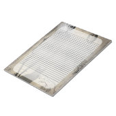 ハロウィーンスケルトンとブラックキャットヴィンテージエフェメラ ノートパッド (アングル)