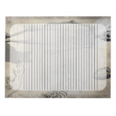 ハロウィーンスケルトンとブラックキャットヴィンテージエフェメラ ノートパッド (正面)