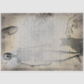 ハロウィーンスケルトンとブラックキャットヴィンテージエフェメラ 薄葉紙 (正面)