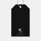 ハロウィーンスケルトンのダビングトリックまたはトリート ギフトタグ (裏面)