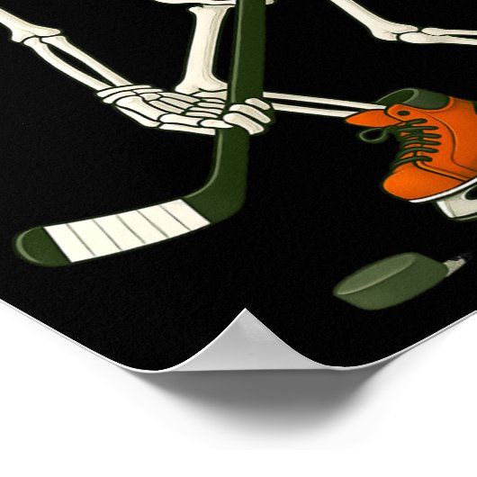 ハロウィーンスケルトンアイスホッケーおもしろいコスチューム男性ボー ポスター (角)