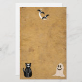 ハロウィーンスケルトンアニマルズ集団 便箋 (正面/裏面)