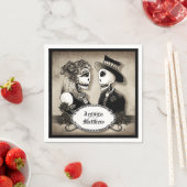 ハロウィーンスケルトンアンティーク名結婚ズのナプキン スタンダードカクテルナプキン (インサイチュ)