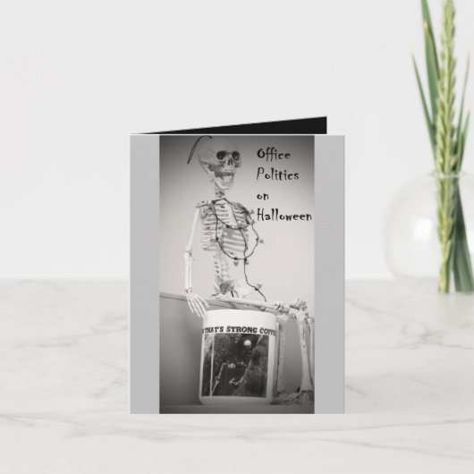 ハロウィーンスケルトンオフィス連合コーヒーブレイク カード (正面)
