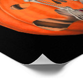 ハロウィーンスケルトンオンハロウィーンのカボチャのちょうちんカボチャ ポスター (角)