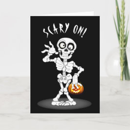 ハロウィーンスケルトンオンブラック カード