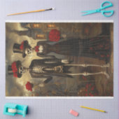 ハロウィーンスケルトンカップルの分離 薄葉紙 (クラフト)