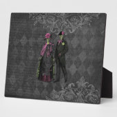 ハロウィーンスケルトンカップル フォトプラーク (側面)