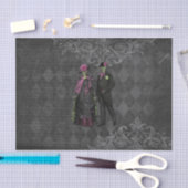 ハロウィーンスケルトンカップル 薄葉紙 (クラフト)