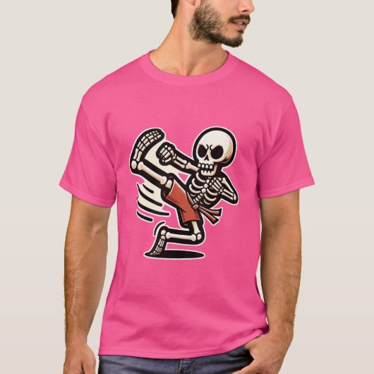 ハロウィーンスケルトンカンフー Tシャツ (正面)
