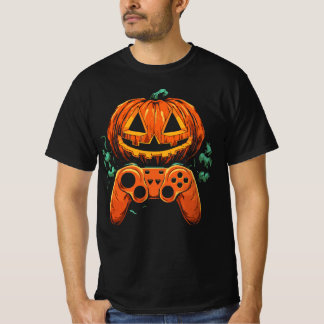 ハロウィーンスケルトンゲーマービデオゲームボーイズメンズキッド Tシャツ