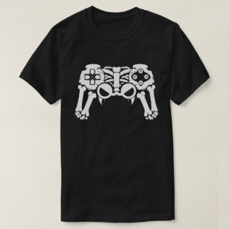ハロウィーンスケルトンゲーマービデオゲーム制御装置 Tシャツ