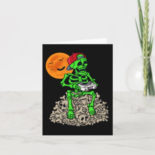 ハロウィーンスケルトンゲーマーボーイズキッズティーズゲーム カード (正面)