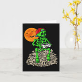 ハロウィーンスケルトンゲーマーボーイズキッズティーズゲーム カード (黄色い花)