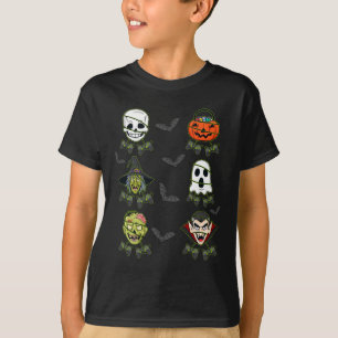 ハロウィーンスケルトンゲームウィッチヴァンパイアゾンビボーイ Tシャツ