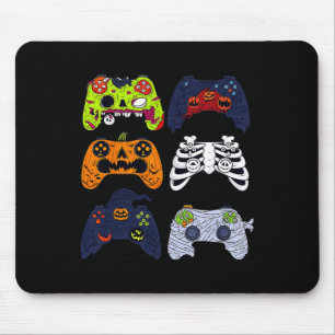 ハロウィーンスケルトンゲームコントローラゾンビミイラ マウスパッド