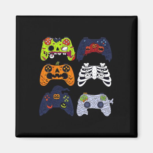 ハロウィーンスケルトンゲームコントローラゾンビミイラ マグネット (正面)