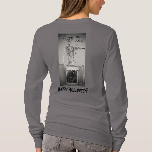 ハロウィーンスケルトンコーヒーブレイクウィメンズTシャツ Tシャツ (裏面)