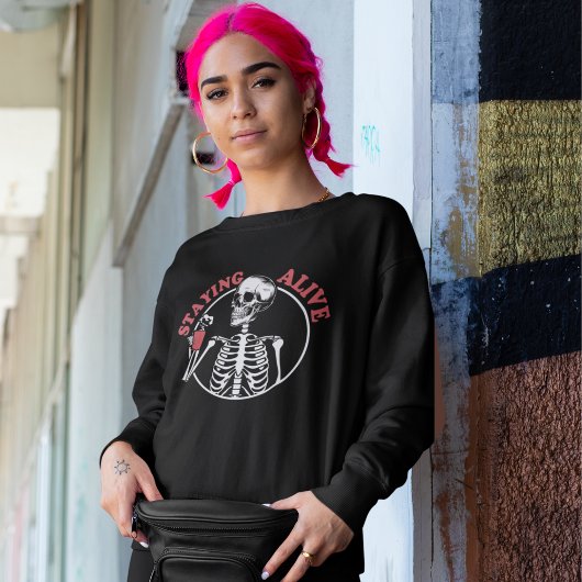 ハロウィーンスケルトンコーヒー生き残り スウェットシャツ