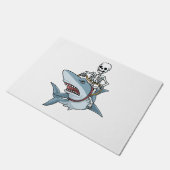 ハロウィーンスケルトンシャーク面白いハロウィーンギフト ドアマット (アングル)