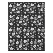 ハロウィーンスケルトンスカルボーンパターン テーブルクロス (正面)